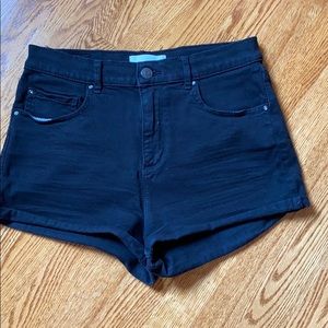 GARAGE Retro High Waist Black Jean Shorts